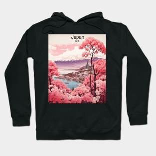 Japanese Sunrise Mt. Fuji Cherry Blossom Vintage Tourism Travel Poster Hoodie